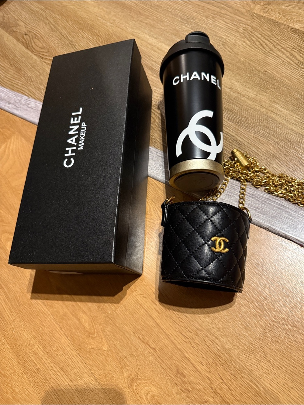 CHANEL Gift Set water bottle with carrying